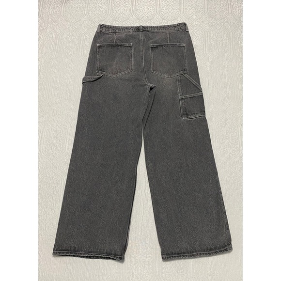 BP. Denim - BP Be Responsible Carpenter Jeans High Rise 34 Black Wide Leg Charcoal Wash
